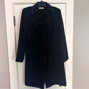 Amanda Smith Black Dress Interview Church long jacket